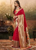 Paithani Silk Red Festival Wear Weaving Saree